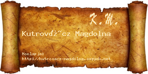 Kutrovácz Magdolna névjegykártya